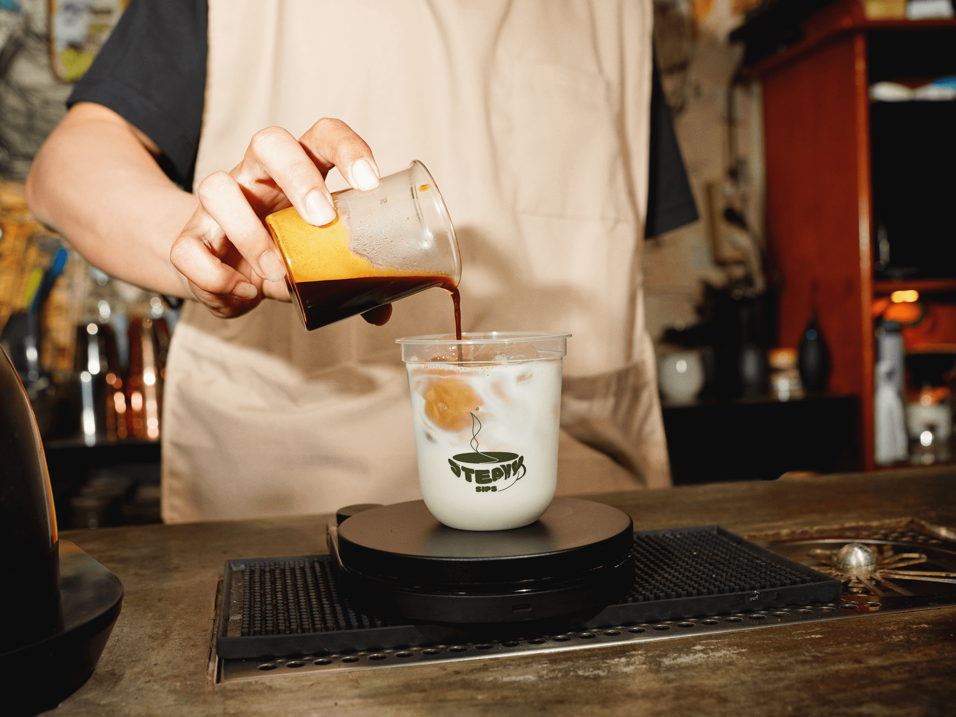 Steamy Sips — plastic cup hero